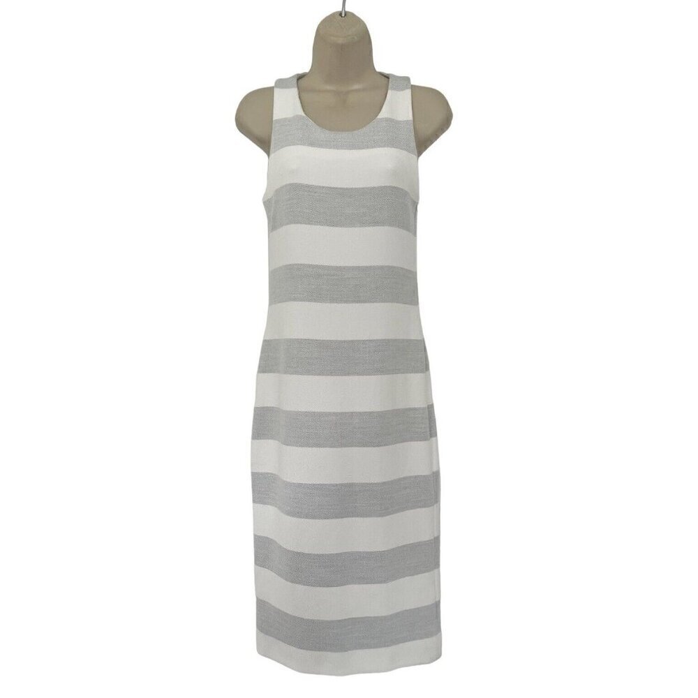 Viktoria + Woods Women's Sz 0 (US Size 2)  Gray & Cream Striped Midi Dress